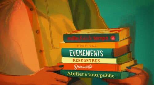 Illustration de mains tenant plusieurs livres